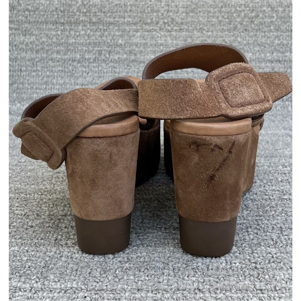 PEDRO GARCIA Dune Platform Wedge Brown Leather Sandals Women's Size 7 US - Picture 6 of 14